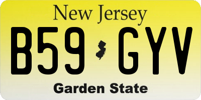 NJ license plate B59GYV