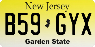 NJ license plate B59GYX