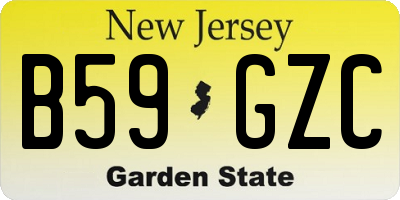 NJ license plate B59GZC