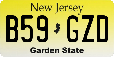 NJ license plate B59GZD