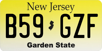 NJ license plate B59GZF