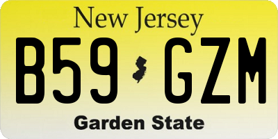 NJ license plate B59GZM