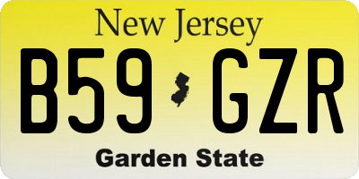 NJ license plate B59GZR