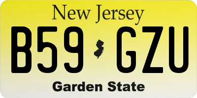 NJ license plate B59GZU