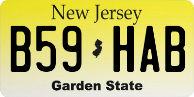 NJ license plate B59HAB