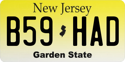 NJ license plate B59HAD