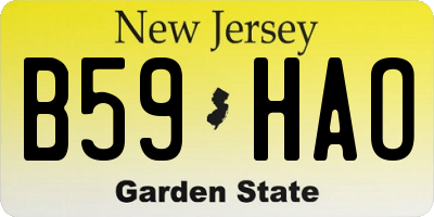 NJ license plate B59HAO