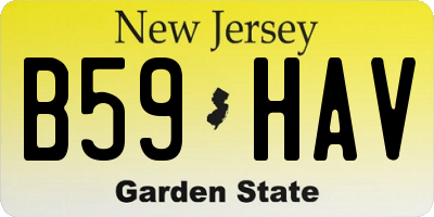 NJ license plate B59HAV