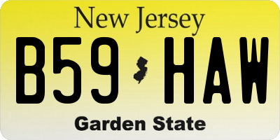 NJ license plate B59HAW