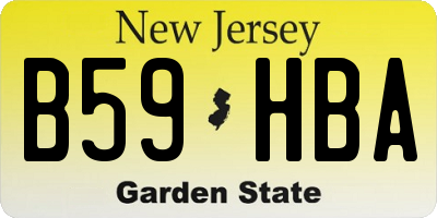 NJ license plate B59HBA