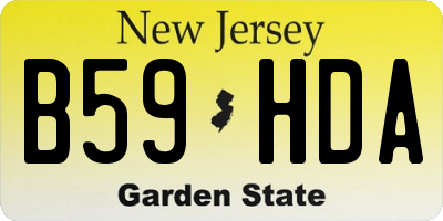 NJ license plate B59HDA