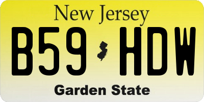 NJ license plate B59HDW