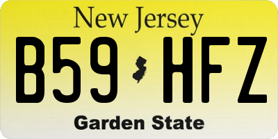 NJ license plate B59HFZ