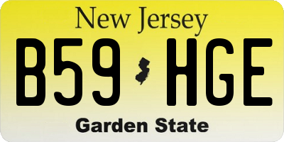 NJ license plate B59HGE