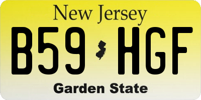 NJ license plate B59HGF