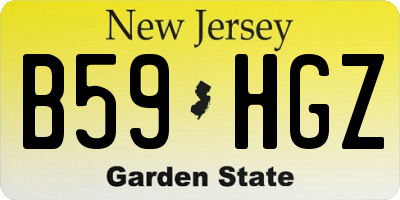 NJ license plate B59HGZ