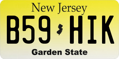 NJ license plate B59HIK