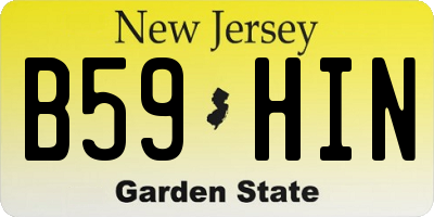NJ license plate B59HIN