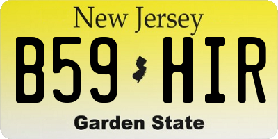 NJ license plate B59HIR