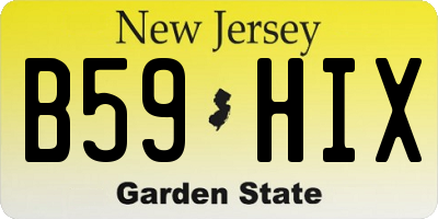 NJ license plate B59HIX
