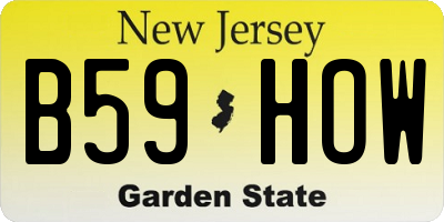 NJ license plate B59HOW