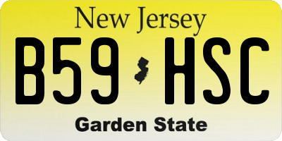 NJ license plate B59HSC