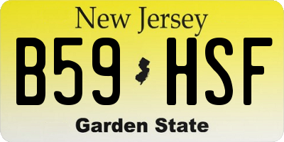 NJ license plate B59HSF