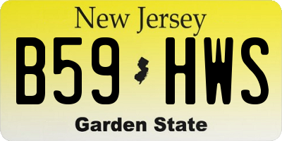 NJ license plate B59HWS