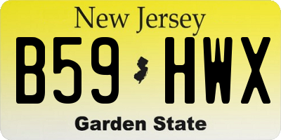 NJ license plate B59HWX