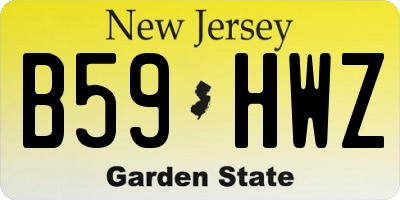 NJ license plate B59HWZ