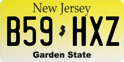 NJ license plate B59HXZ