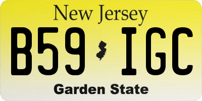 NJ license plate B59IGC