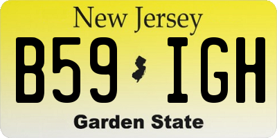 NJ license plate B59IGH
