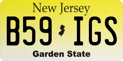 NJ license plate B59IGS