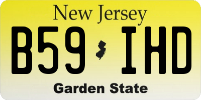 NJ license plate B59IHD