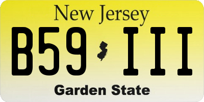 NJ license plate B59III