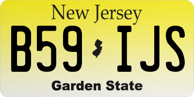 NJ license plate B59IJS