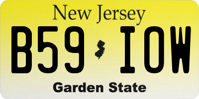 NJ license plate B59IOW