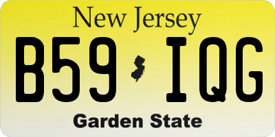 NJ license plate B59IQG