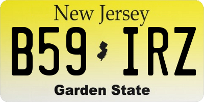 NJ license plate B59IRZ