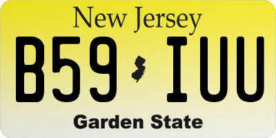 NJ license plate B59IUU