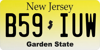 NJ license plate B59IUW