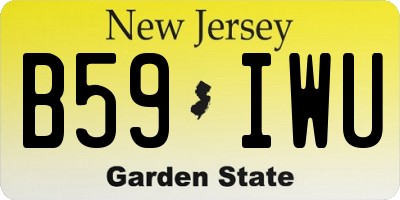NJ license plate B59IWU
