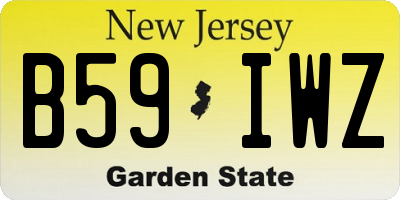 NJ license plate B59IWZ