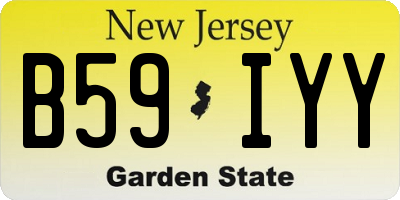 NJ license plate B59IYY