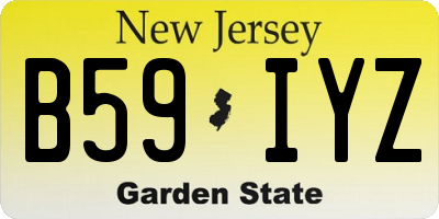 NJ license plate B59IYZ