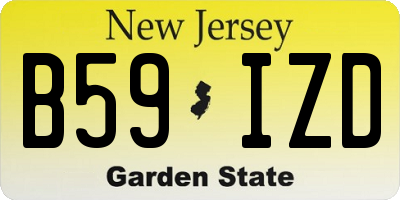 NJ license plate B59IZD