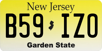 NJ license plate B59IZO