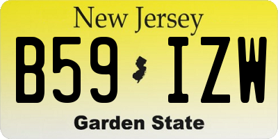 NJ license plate B59IZW