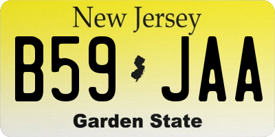 NJ license plate B59JAA